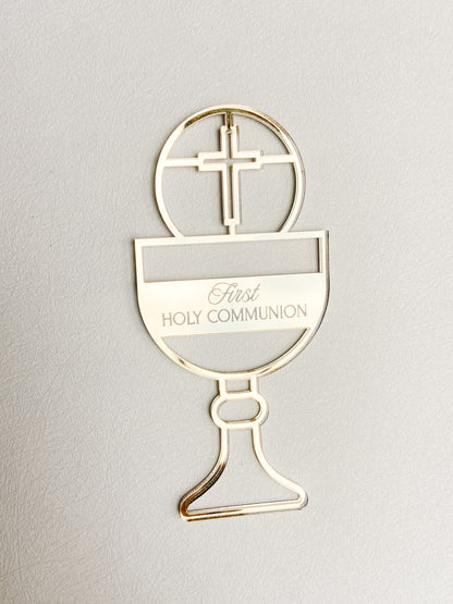 First Communion Cake Topper - Eucharist Chalice with Cross