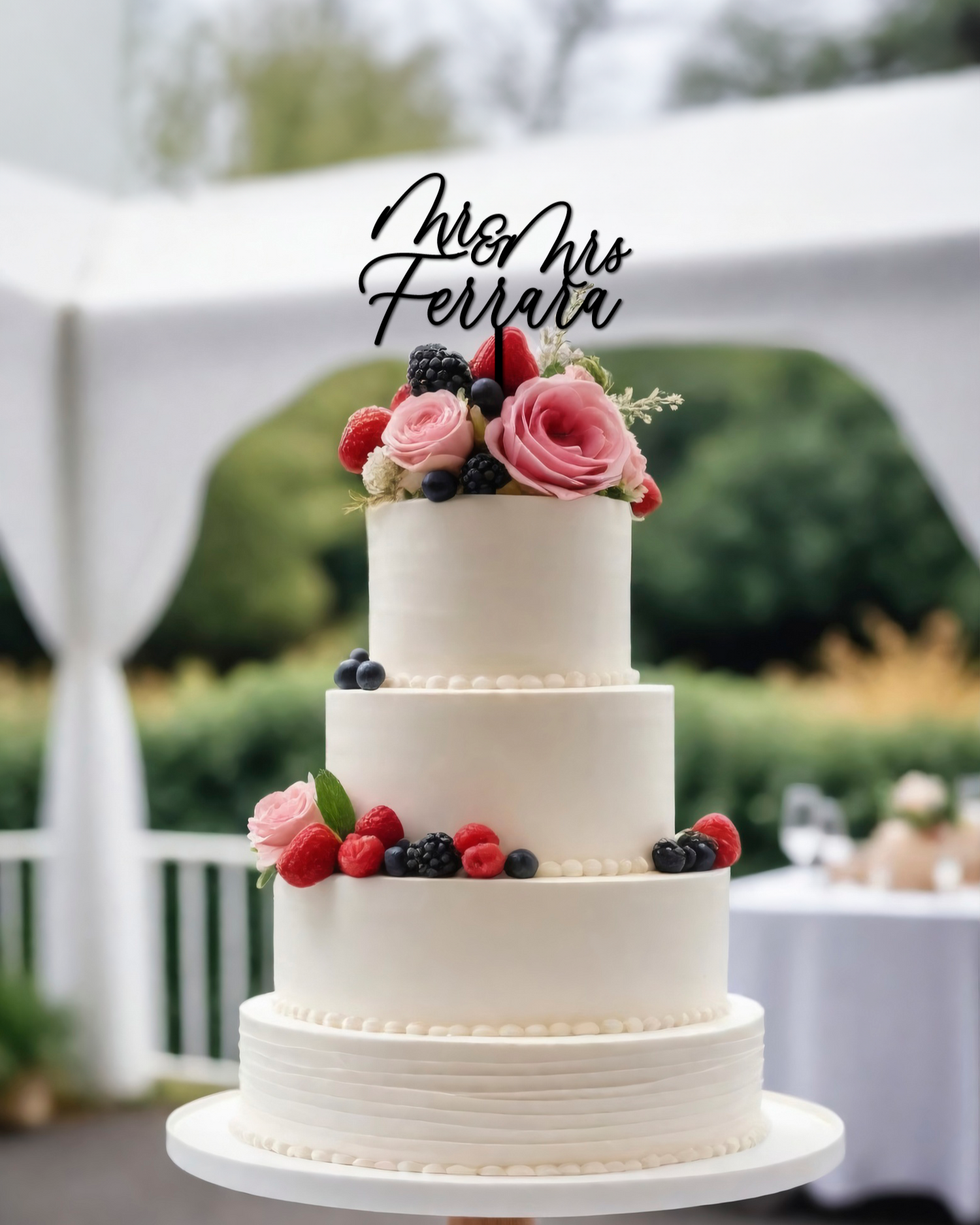 Mr & Mrs Wedding Cake Topper - Surname - The Cozy Nest Handmade