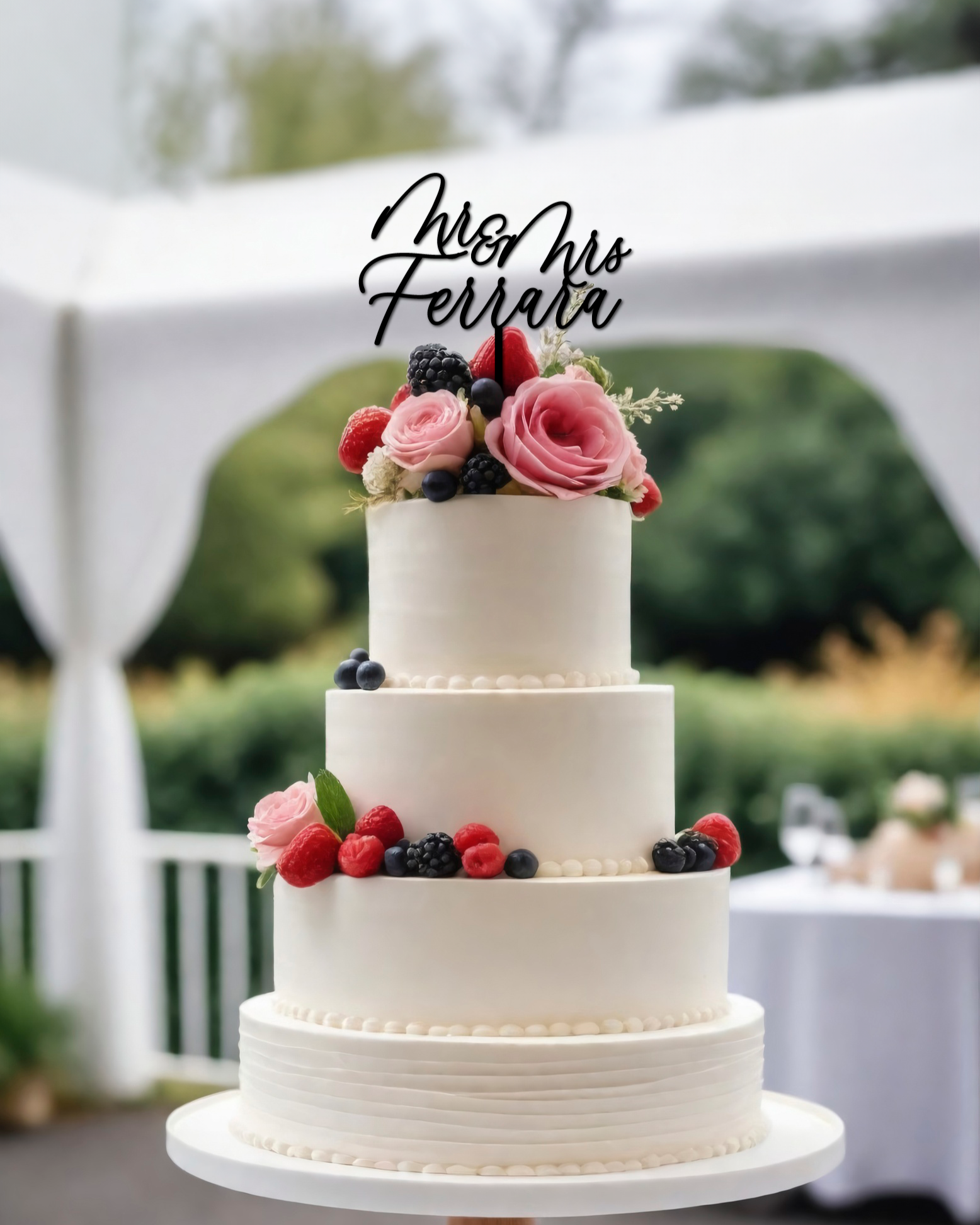 Mr & Mrs Wedding Cake Topper - Surname - The Cozy Nest Handmade