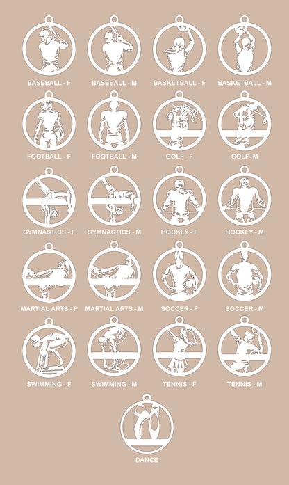 personalized kids Hobby sport Christmas Ornament 