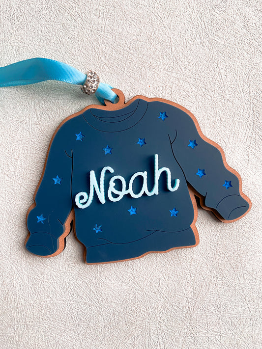 Christmas Sweater Ornament - Stars