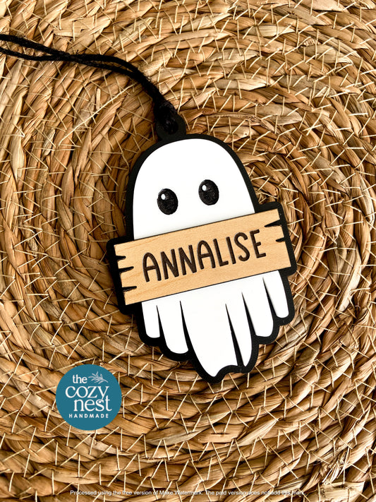 Ghost Boo Basket Gift Tag