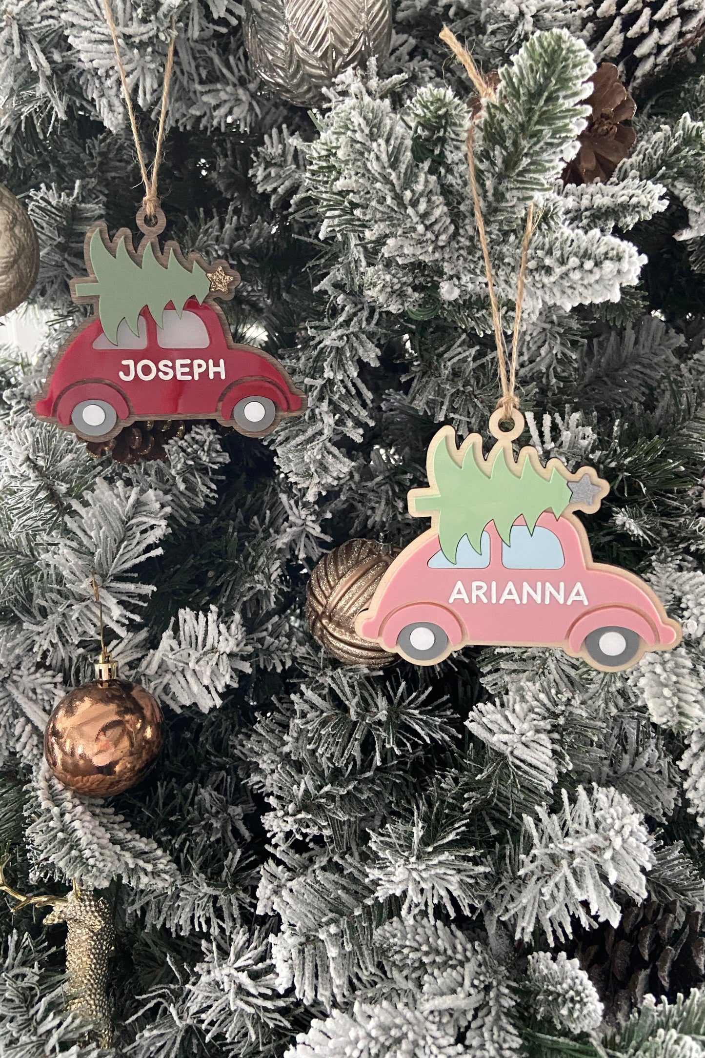 personalized christmas car ornament kids