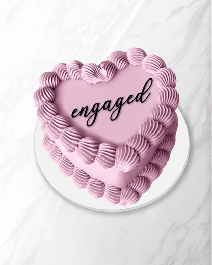 Acrylic Cake Charm - Engaged - The Cozy Nest Handmade