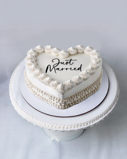 Acrylic Cake Charm - Just Married - The Cozy Nest Handmade