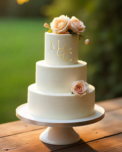 Wedding Monogram Cake Topper - The Cozy Nest Handmade