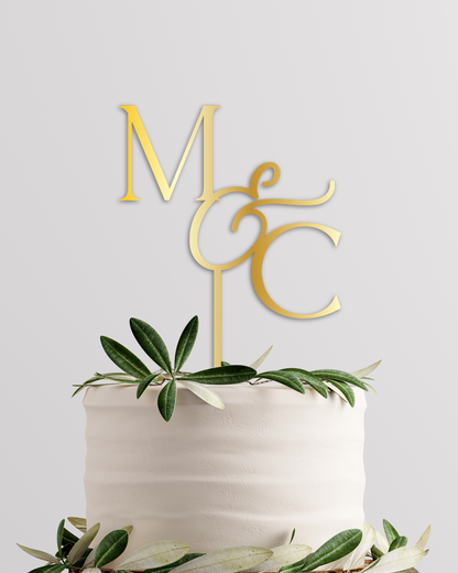 Wedding Monogram Cake Topper - The Cozy Nest Handmade