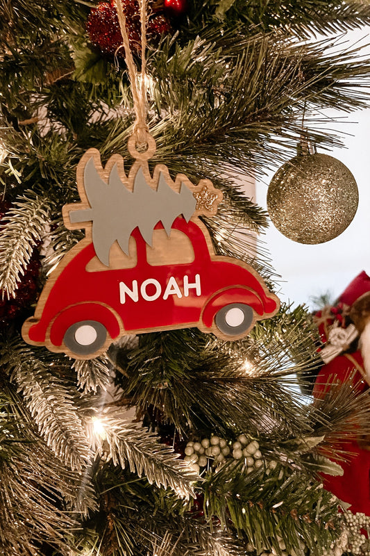 personalized christmas car ornament kids