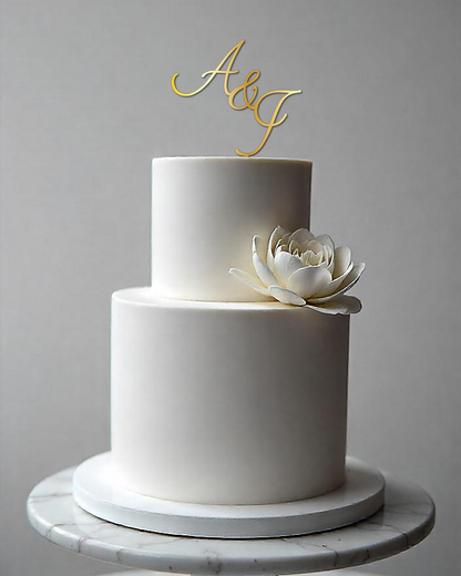 Wedding Script Monogram Cake Topper - The Cozy Nest Handmade