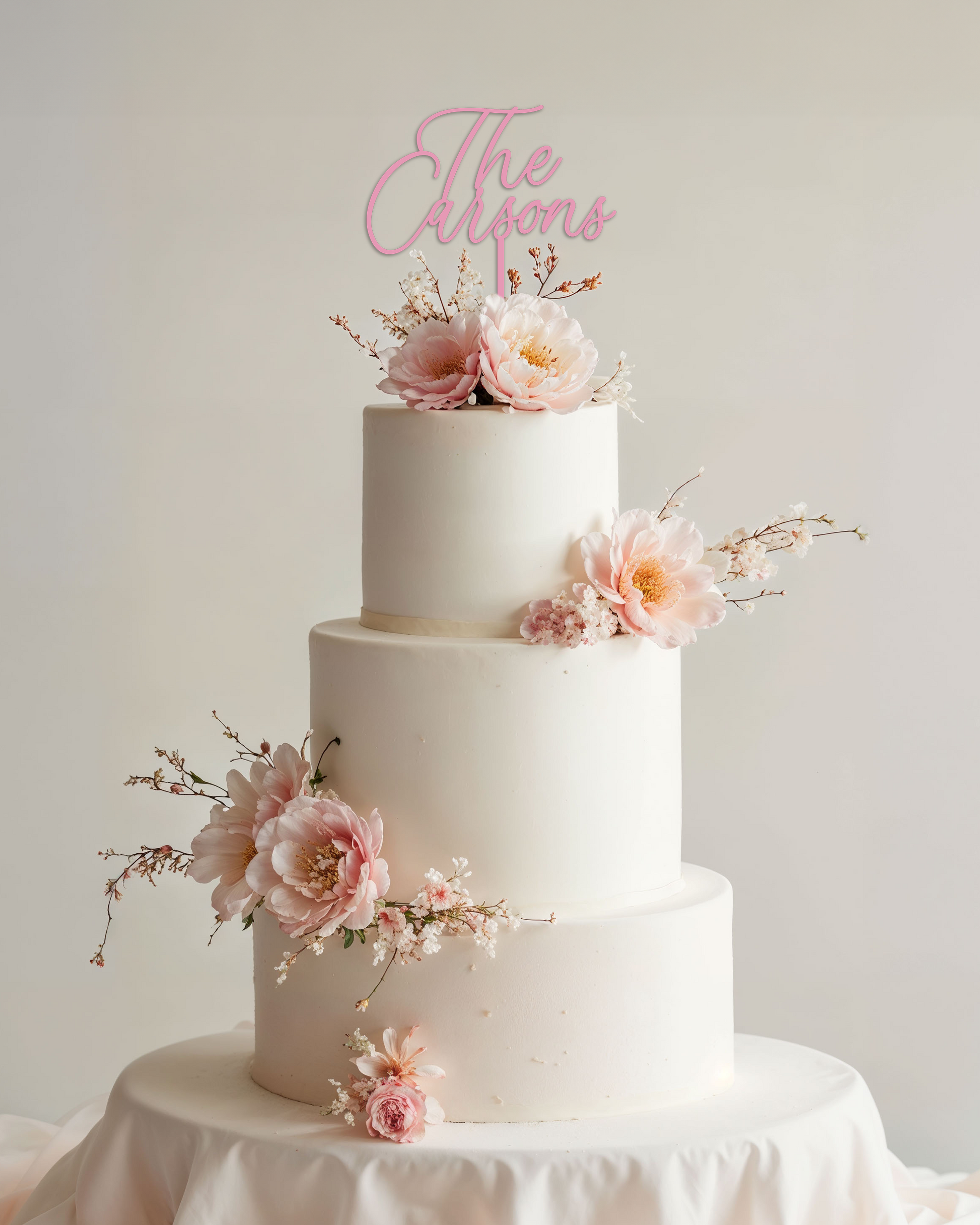 Wedding Cake Topper - Surname - The Cozy Nest Handmade
