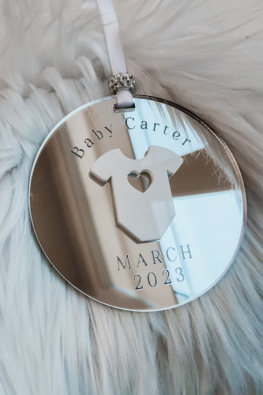 personalized pregnancy christmas ornament baby to be acrylic
