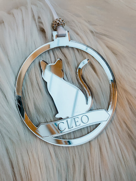 personalized acrylic cat ornament christmas