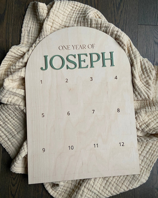 Baby's First Year Photo Display Board - The Cozy Nest Handmade