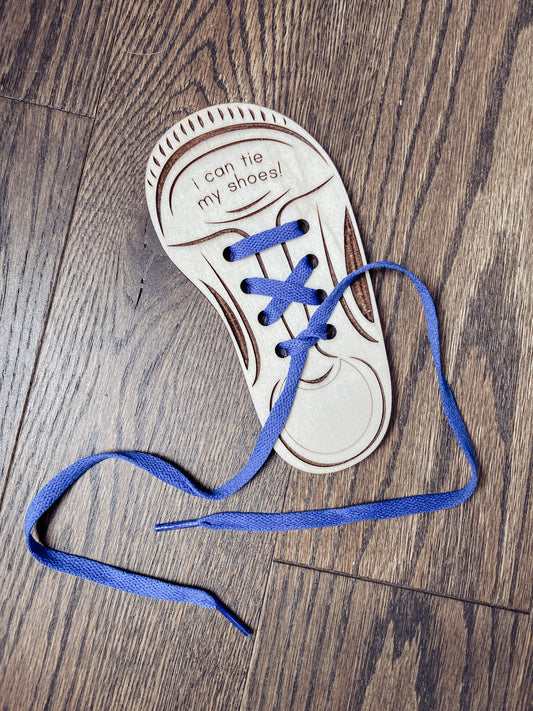 I Can Tie My Shoes Educational Wood Board - The Cozy Nest Handmade