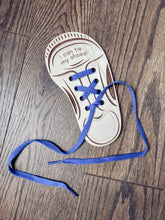 Load image into Gallery viewer, I Can Tie My Shoes Educational Wood Board
