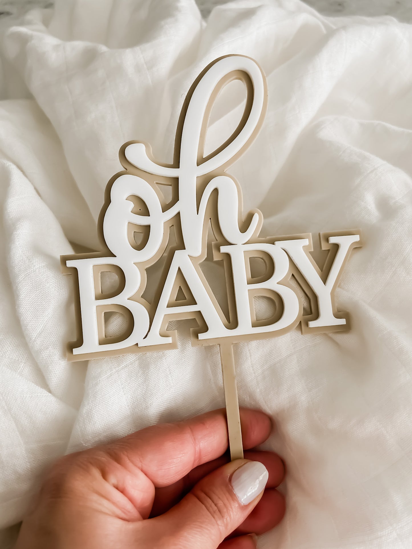 Oh Baby Cake Topper - Layered - The Cozy Nest Handmade
