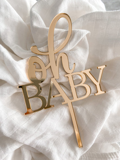 Oh Baby Cake Topper - The Cozy Nest Handmade