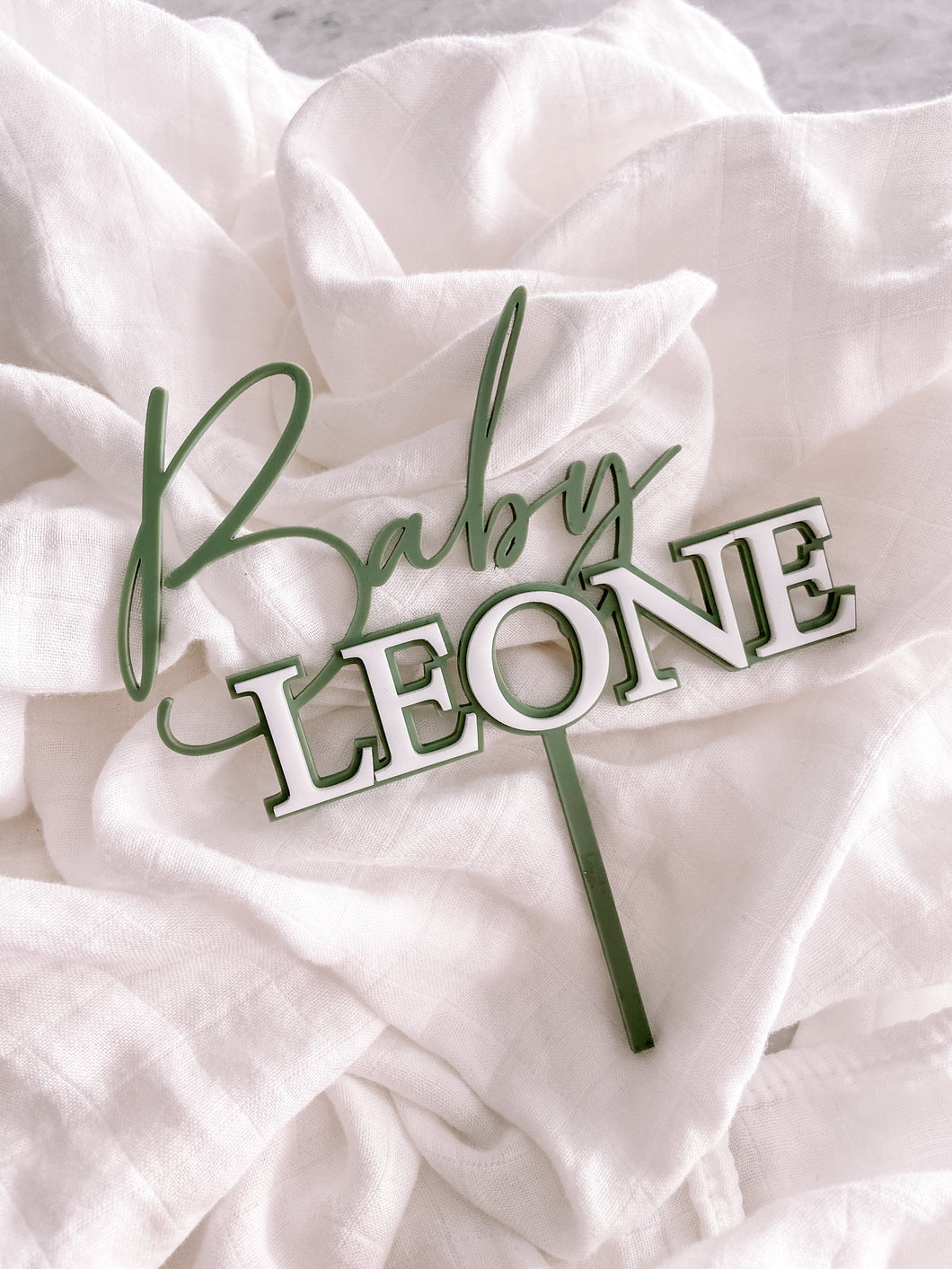 Personalized Baby Shower Cake Topper - Layered