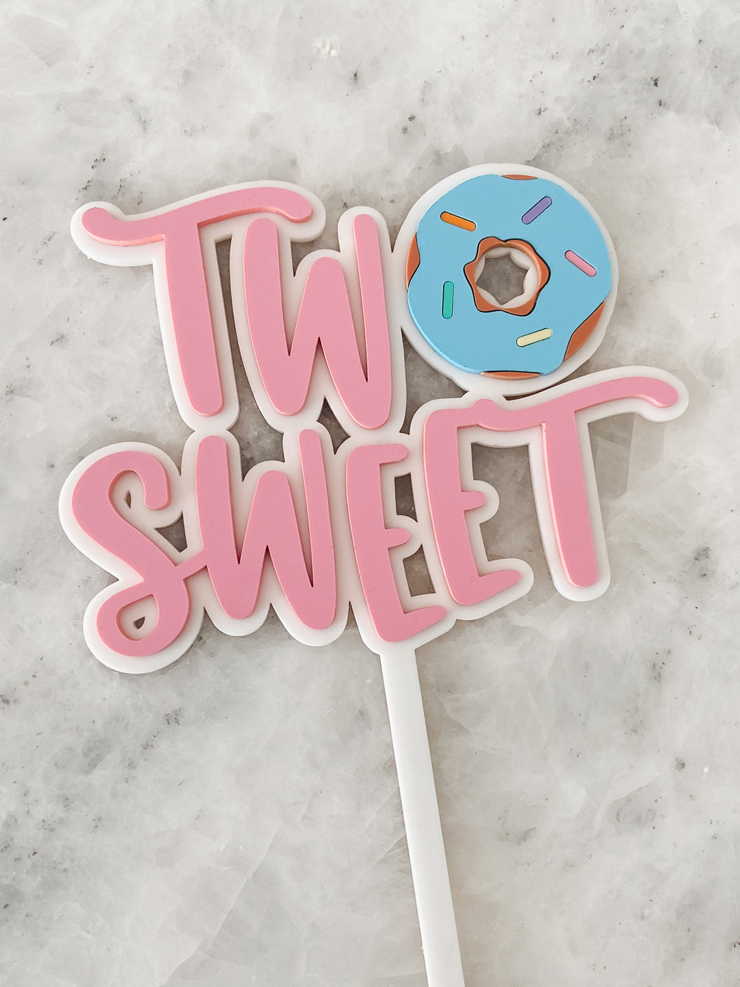 Two Sweet Cake Topper, Layered Acrylic