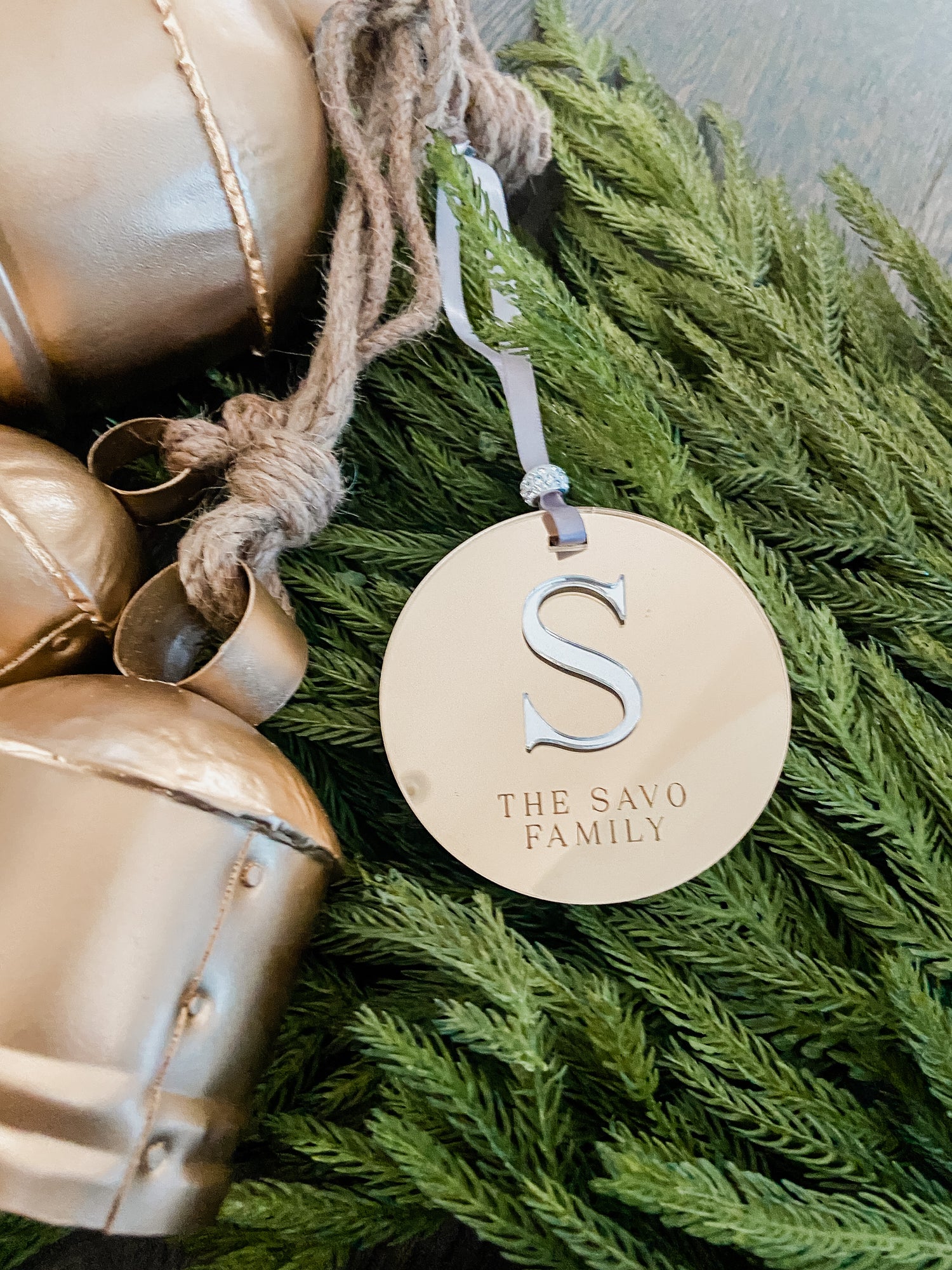 personalized family name christmas acrylic ornament