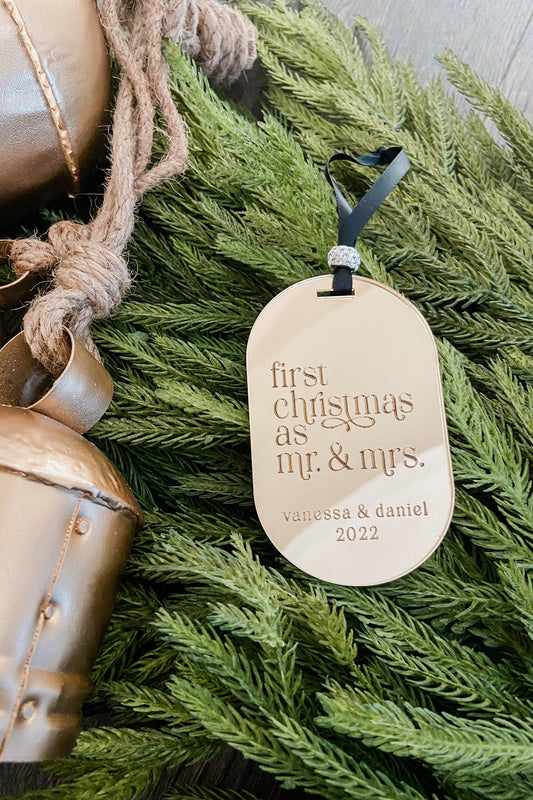 wedding marriage acrylic christmas ornament personalized first christmas married mr & mrs