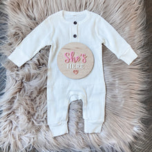 Load image into Gallery viewer, Birth Announcement Double Sided He/She&#39;s Here

