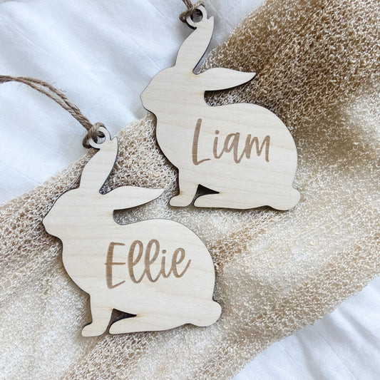 Easter Tags - Wood Bunny Silhouette