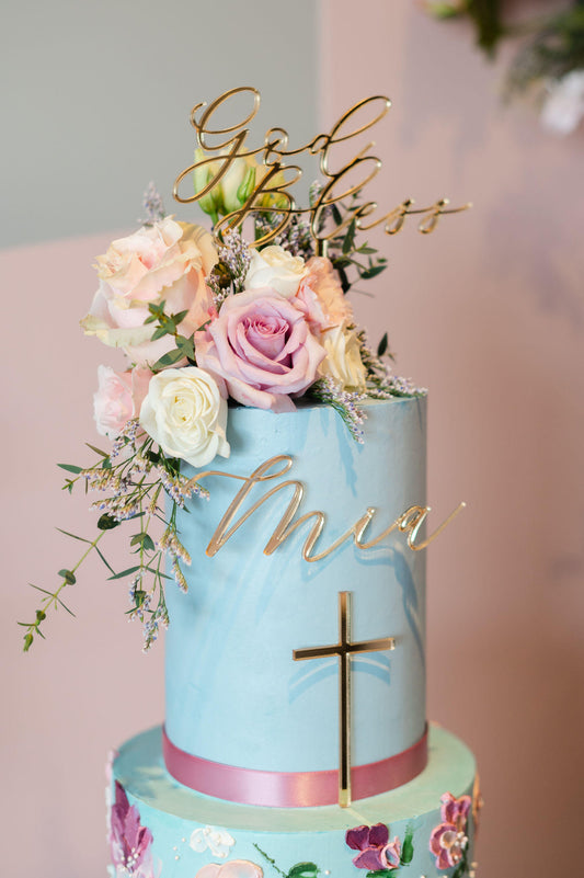 Sacrament 3 pc Cake Topper Set - Single Layer - The Cozy Nest Handmade